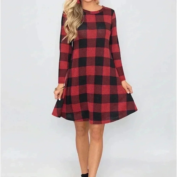 Amazon‎ Red & Black Dress - Picture 1 of 3